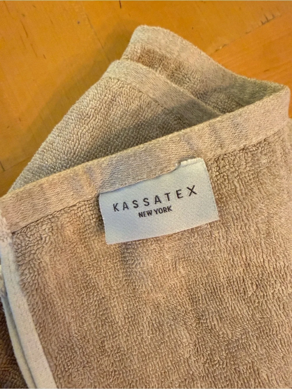 Kassatex New York Tan 100% Cotton Oversized Bath Towel 36.75x65